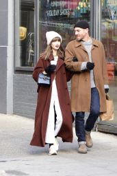 Lily Collins and Charlie McDowell in New York City 12/12/2022