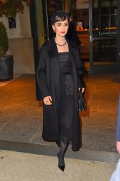 Lily Collins Wearing a Black Dress and Trench Coat   New York 12 12 2022   - 29