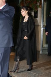 Lily Collins Wearing a Black Dress and Trench Coat   New York 12 12 2022   - 48