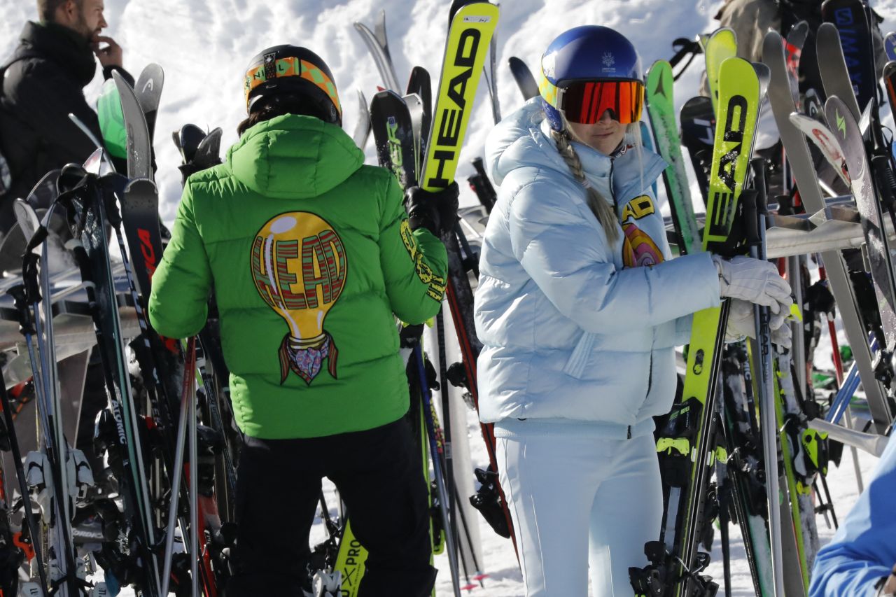 Lindsey Vonn and Diego Osorio at the Baqueira Beret Ski Resort in Spain