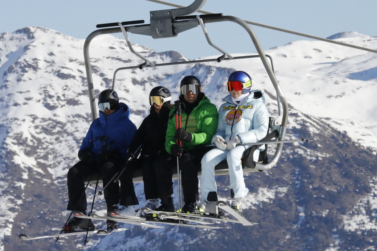 Lindsey Vonn and Diego Osorio at the Baqueira Beret Ski Resort in Spain