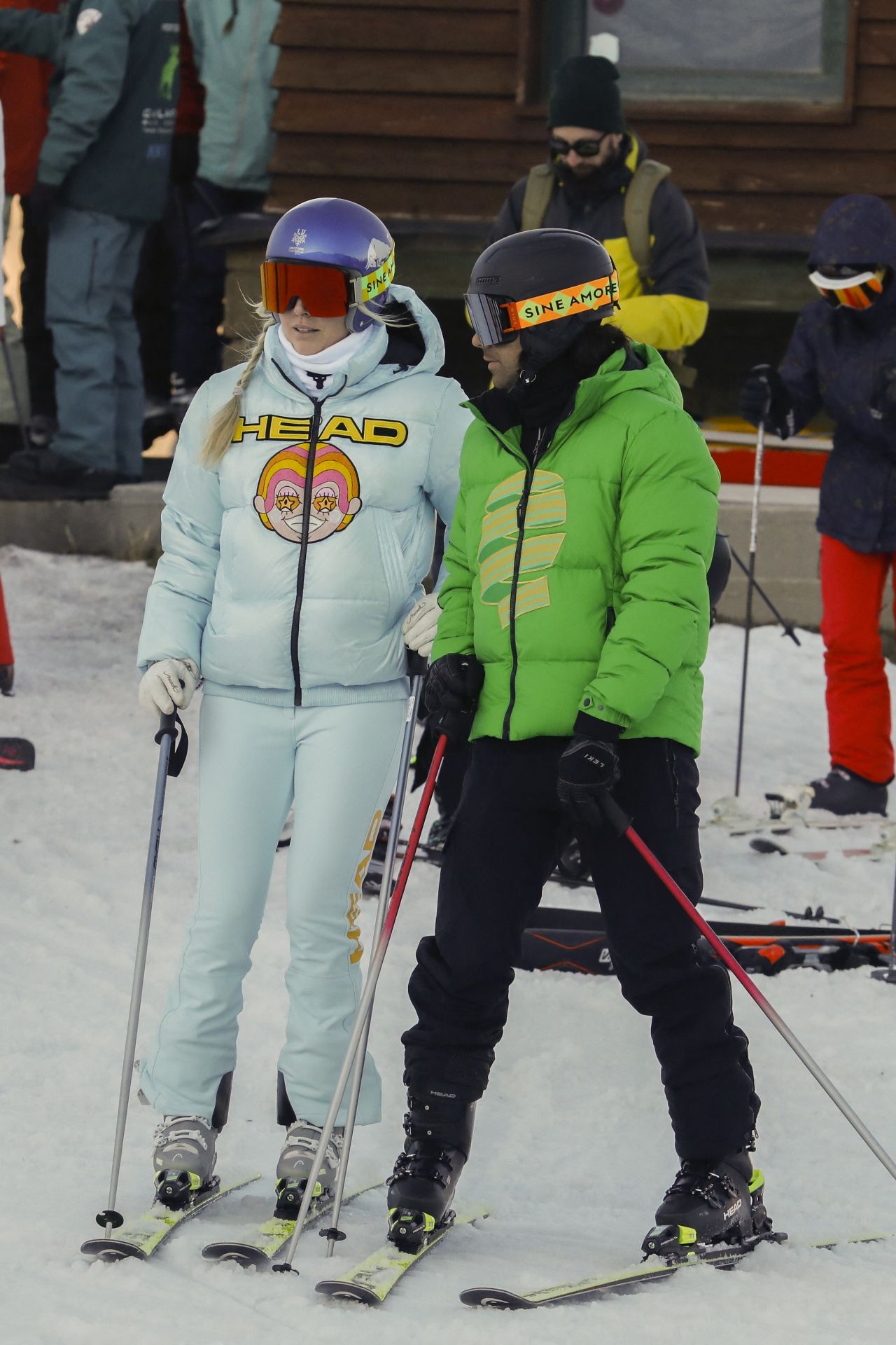 Lindsey Vonn and Diego Osorio at the Baqueira Beret Ski Resort in Spain