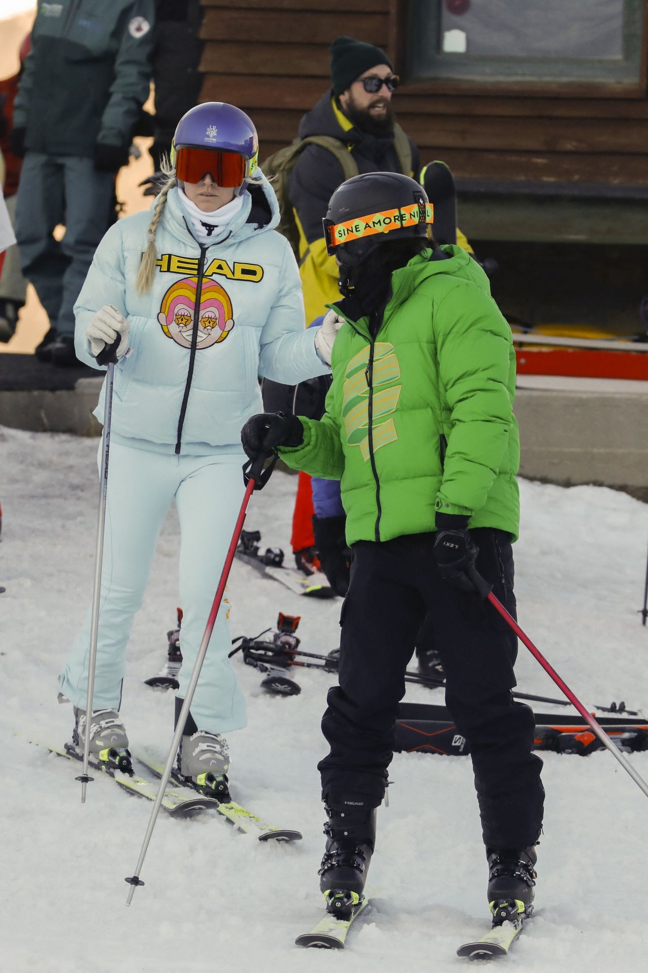 Lindsey Vonn and Diego Osorio at the Baqueira Beret Ski Resort in Spain