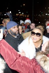 Mariah Carey Wearing a Adrienne Landau Coat in New York 12/17/2022