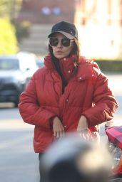 Mila Kunis Wears a Big Red Puffer Jacket - Los Angeles 12/14/2022