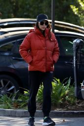 Mila Kunis Wears a Big Red Puffer Jacket   Los Angeles 12 14 2022   - 80