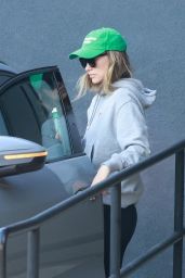 Olivia Wilde in a Grey Hoodie and a Green Hat - Los Feliz 12/09/2022
