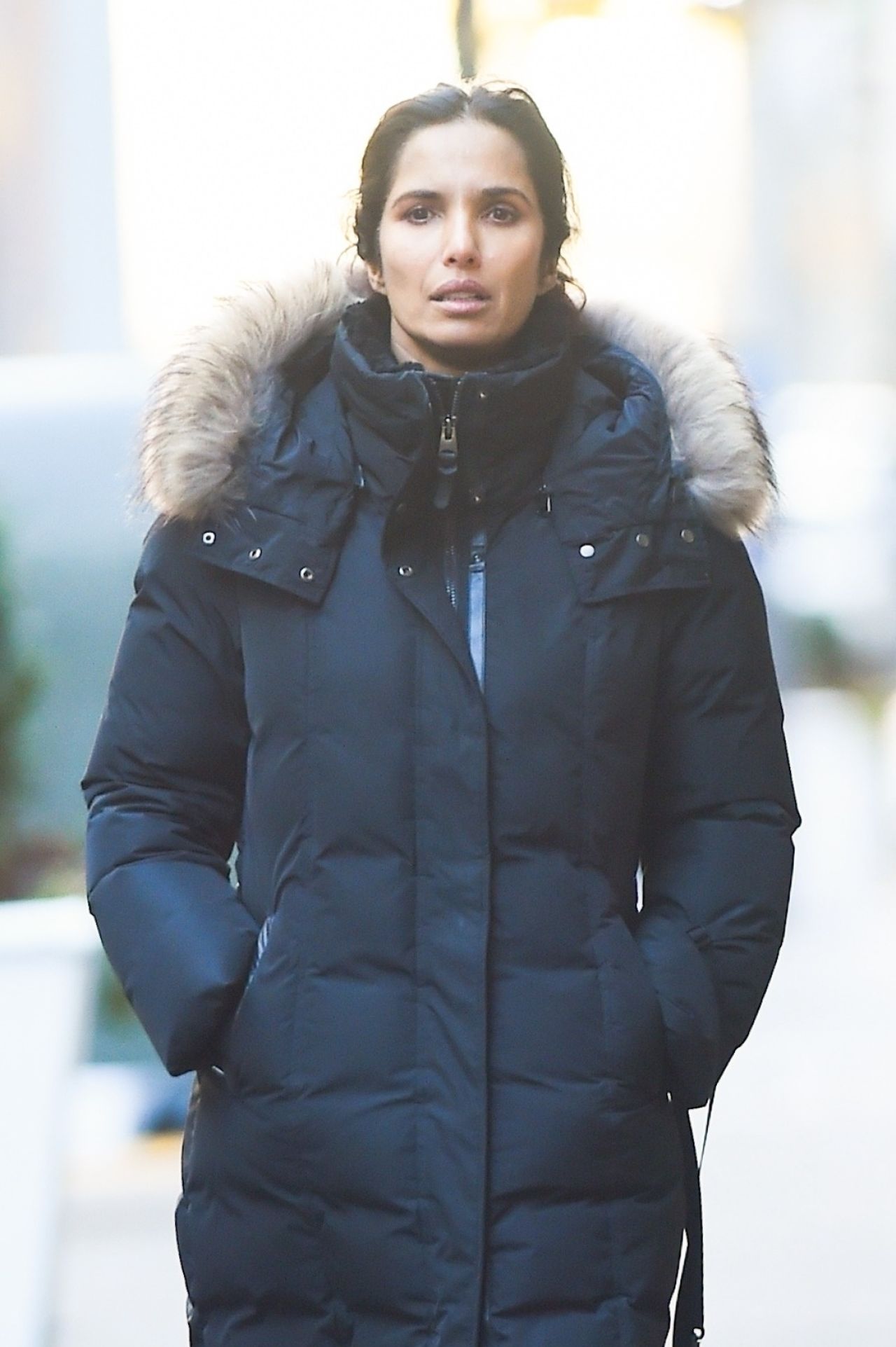 Padma Lakshmi in a Puffer Coat at Equinox in NYC 12/28/2022 • CelebMafia