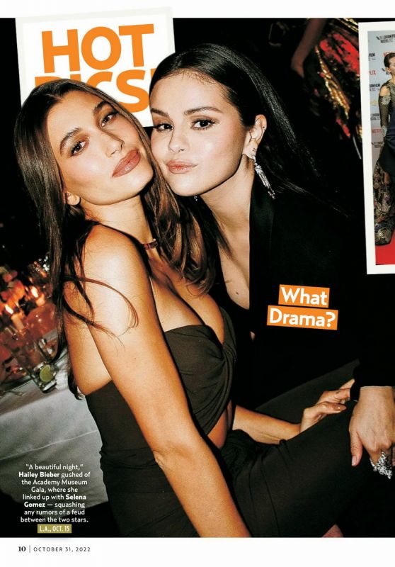 Selena Gomez and Hailey Rhode Bieber – Us Weekly Magazine 10/31/2022 Issue