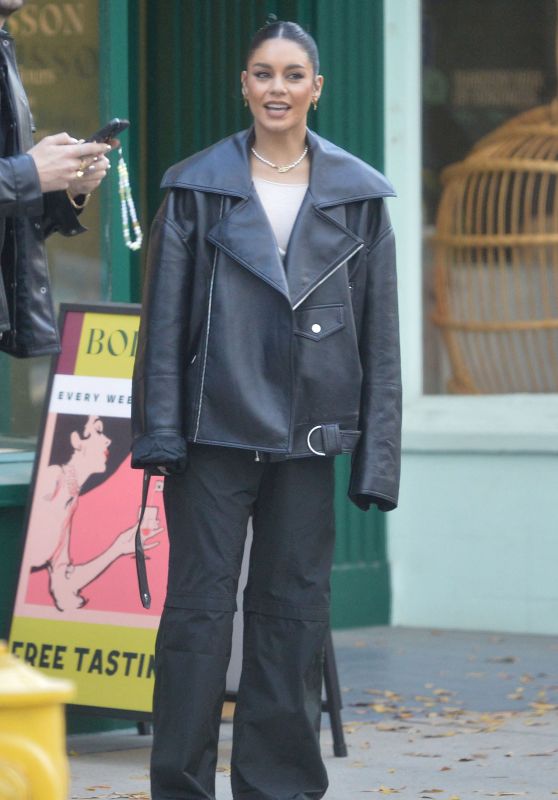 Vanessa Hudgens Wears A Black Leather Jacket Los Angeles 12 01 2022 ...