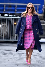 Amanda Holden Wearing a Gingham Skirt and Matching Top - London 01/16/2023