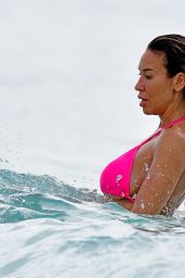 Ampika Pickston in a Pink Bikini on the Beach in Barbados 12/30/2022