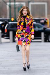 Anna Kendrick in a Colorful Outfit - CBS Studios in NYC 01/11/2023
