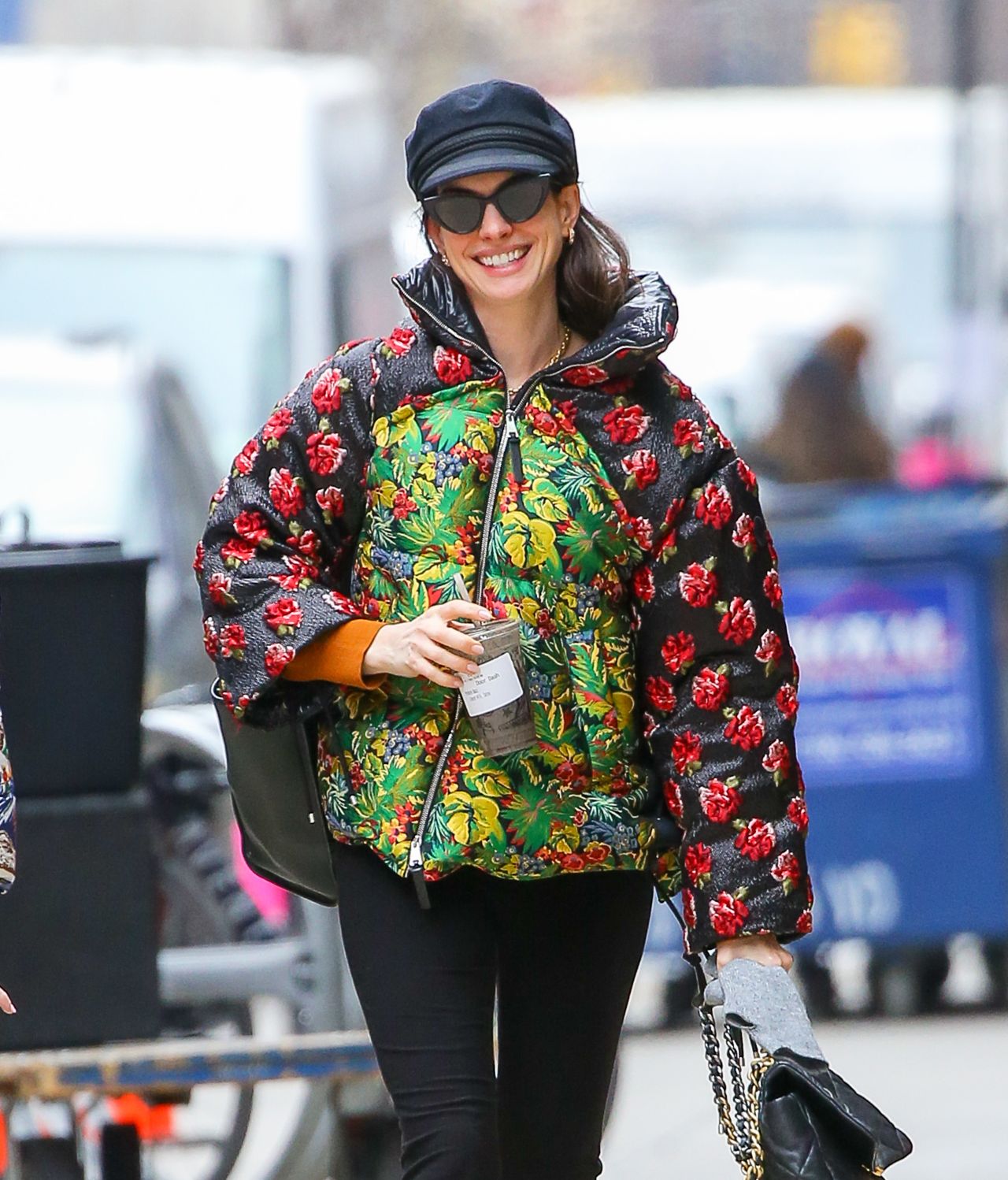 Anne Hathaway Wearing a Moncler Jacket - New York 01/11/2023 • CelebMafia