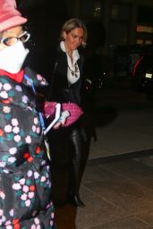 Arielle Kebbel in Black Overcoat and YSL Bag in New York 01/17/2023