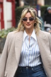 Ashley Roberts in Denim and Striped Shirt - London 01/24/2023
