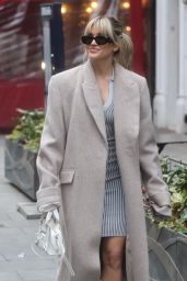 Ashley Roberts Wearing a Striped Minidress - London 01/26/2023