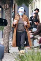 Ashley Tisdale in a Brown Coat in Los Feliz 01/08/2023