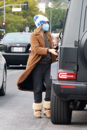 Ashley Tisdale in a Brown Coat in Los Feliz 01/08/2023