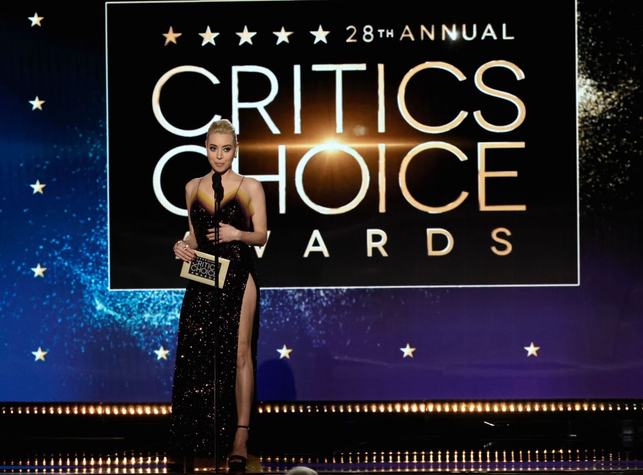 Aubrey Plaza llevó el 'beauty look' menos 'Harper' posible en los Critics  Choice Awards 2023