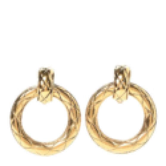 Chanel Quilted Hoop Clip on Earrings