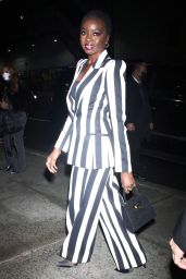 Danai Gurira in Stripes at The Late Show With Stephan Colbert in New York 01/12/2023