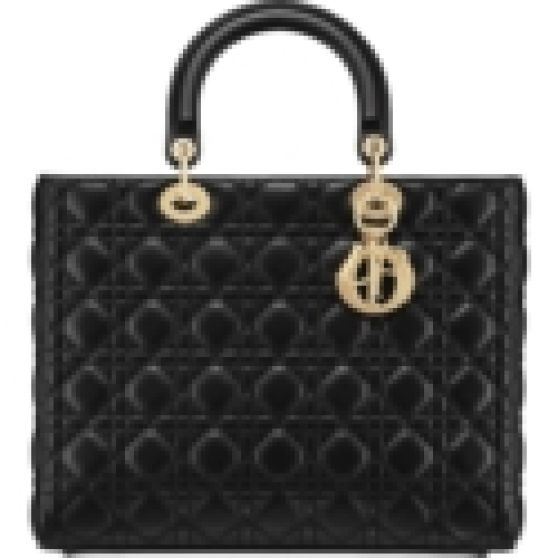 Dior Large Lady Dior Bag Black Patent Cannage Calfskin