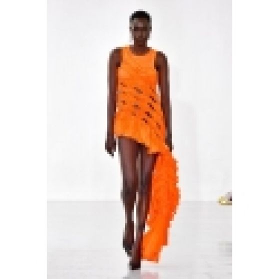 Ester Manas Fall 2022 Orange Ruffle Dress