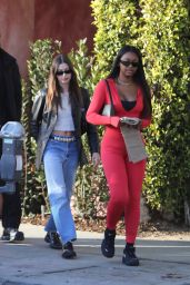 Hailey Rhode Bieber and Justine Skye at Great White in West Hollywood 01/06/2023