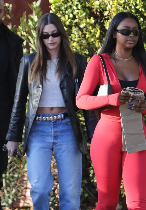 Hailey Rhode Bieber and Justine Skye at Great White in West Hollywood