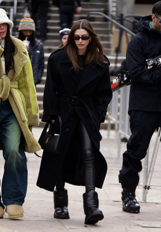 Hailey Rhode Bieber in an All-Black Ensemble in Aspen 12/31/2022