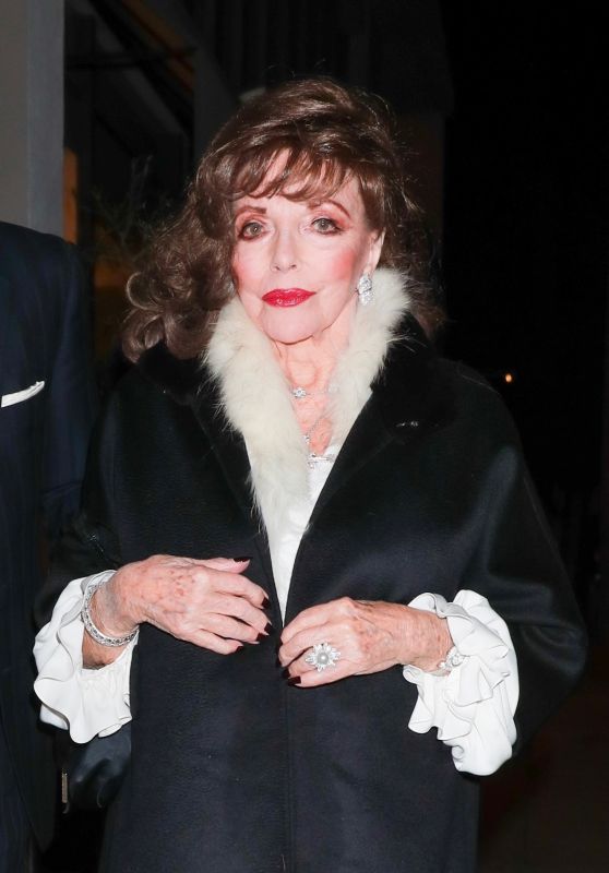 Joan Collins With Her Husband at Craig’s in West Hollywood 01/20/2023