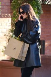 Katie Holmes in a Black Leather Coat - Shopping in Manhattan 01/16/2023