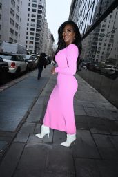 Kenya Moore in Pink - Leaving FOX on the East Side in New York 01/03/2023