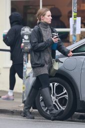 Kristen Bell in a Leather Jacket and Boots - Los Feliz 01/09/2023