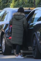 Mila Kunis Wears Green Puffer Jacket - Beverly Hills 01/17/2023