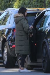 Mila Kunis Wears Green Puffer Jacket - Beverly Hills 01/17/2023
