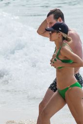 Montana Brown in a Green Bikini in Barbados 12/30/2022