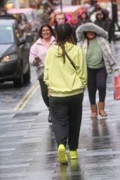 Myleene Klass in a Bright Yellow Hoodie and Neon Trainers at Smooth FM Radio Show in London 01/06/2023