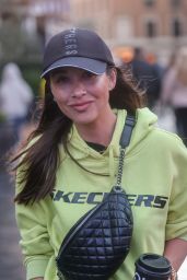 Myleene Klass in a Bright Yellow Hoodie and Neon Trainers at Smooth FM Radio Show in London 01/06/2023