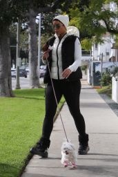 Nicole Murphy in a Vest and a White Hoodie - Beverly Hills 01/07/2023