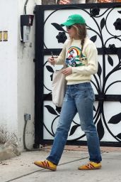 Olivia Wide in a Minnie Mouse Sweater and Jeans - Los Angeles 01/07/2023