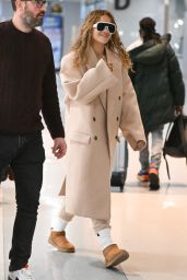 Rita Ora in an Oversized Coat - JFK Airport in New York City 01/29/2023