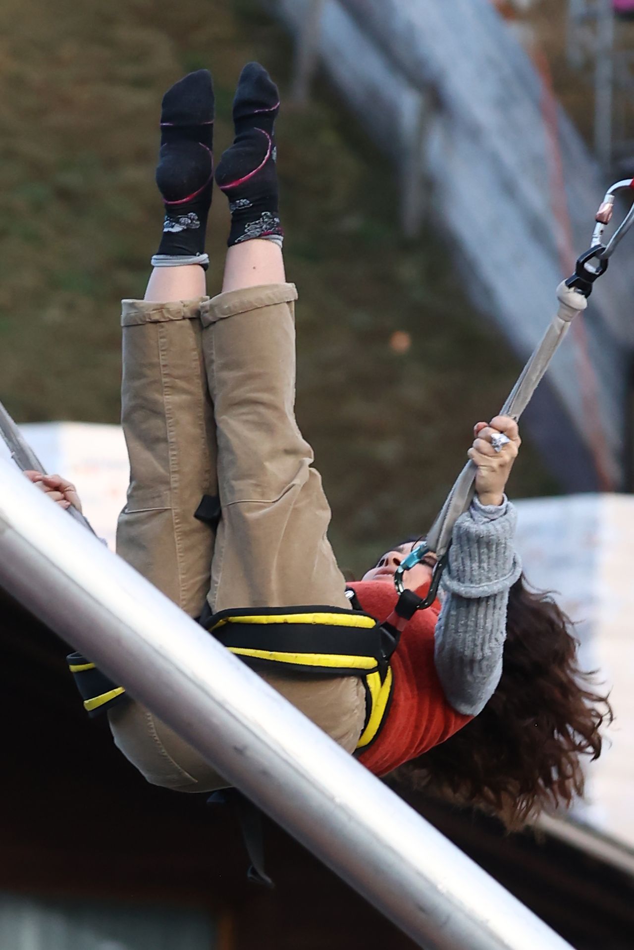 Salma Hayek on a Bungee Trampoline in Gstaad 01/01/2023 • CelebMafia