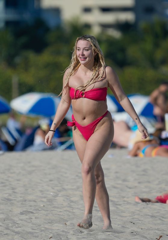 Tana Mongeau in a Bikini on the Beach in Miami 01/12/2023