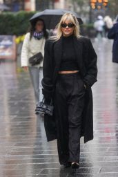 Ashley Roberts in a Black Crop Top and Trousers in London 02/22/2023