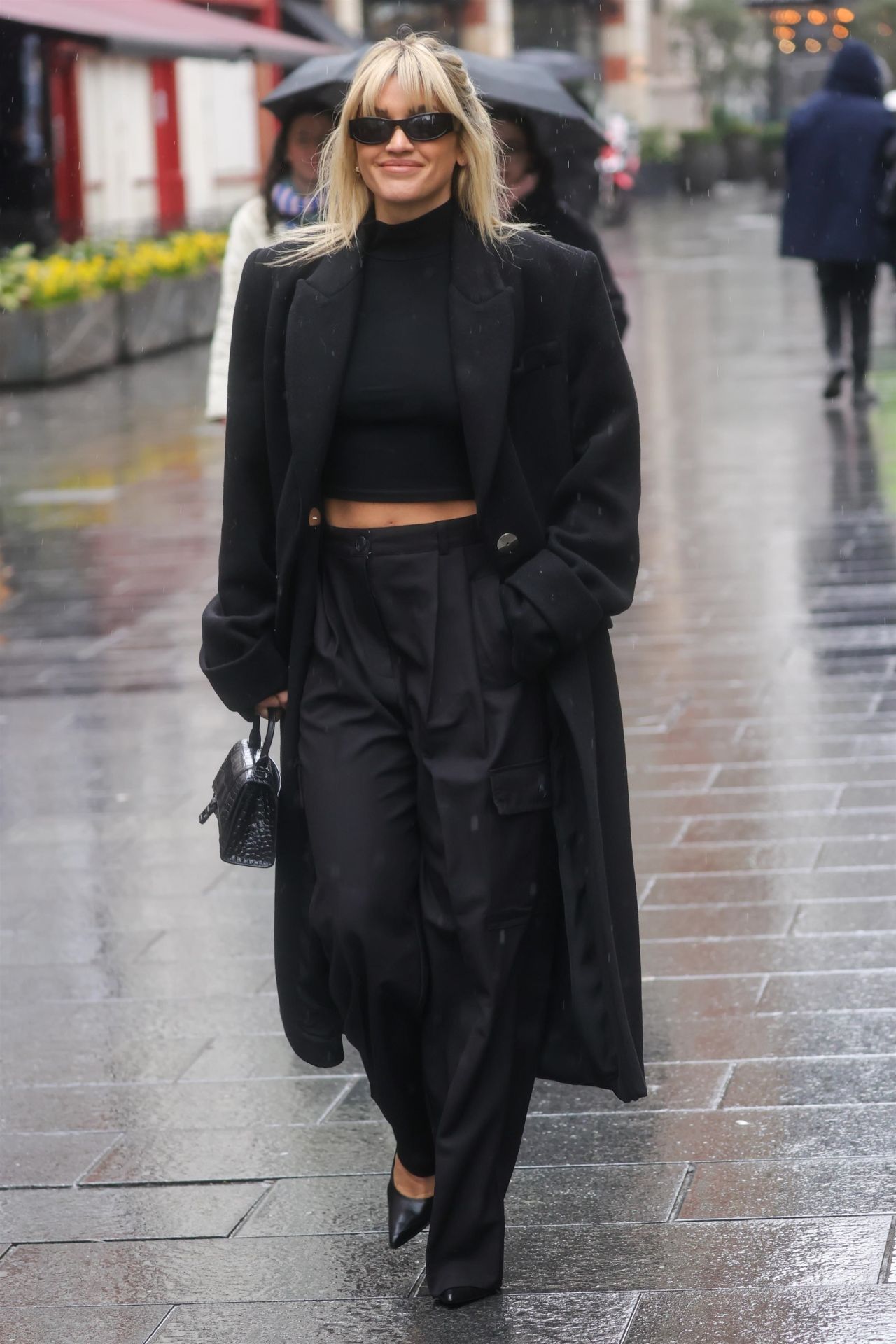 Ashley Roberts in a Black Crop Top and Trousers in London 02/22/2023 ...