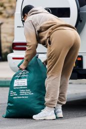 Eniko Parrish Wearing Comfy Sweats and New Balance Sneakers at Fazio Cleaners in Calabasas 02/21/2023