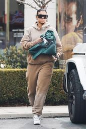 Eniko Parrish Wearing Comfy Sweats and New Balance Sneakers at Fazio Cleaners in Calabasas 02/21/2023