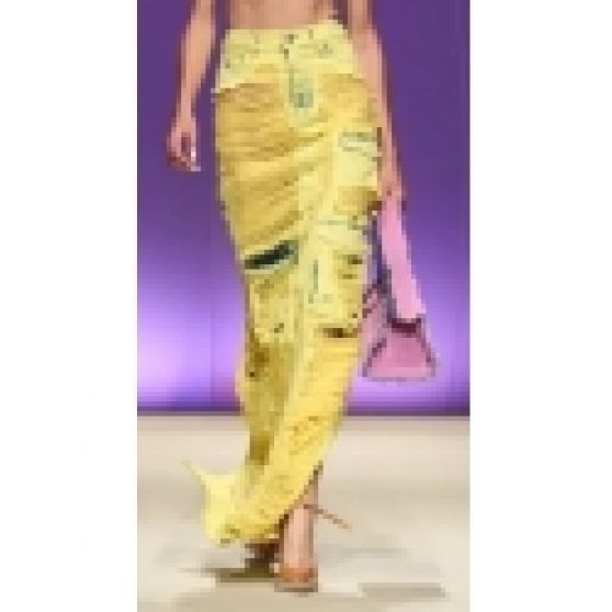 Gcds Spring 2023 Denim Frayed Ultracargo Long Skirt